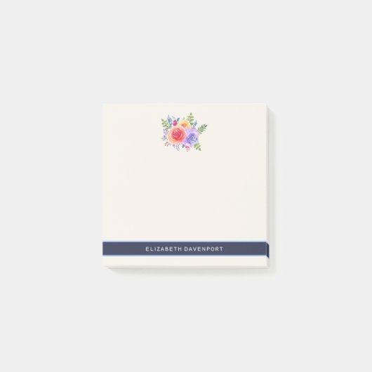 Waterverf Rozen Floral Bouquet Post-it® Notes (Voorkant)