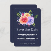 Waterverf Rozen Floral Bouquet Save the Date (Voorkant / Achterkant)