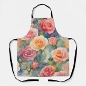  Waterverf Rozen Floral Design Schort (Voorkant)