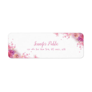 Waterverf Rozen Floral handgeschreven script legan Etiket