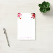 Waterverf Rozen Floral Handschrift Naam Tekst Post-it® Notes (Kantoor)