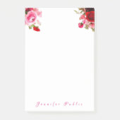 Waterverf Rozen Floral Handschrift Naam Tekst Post-it® Notes (Voorkant)