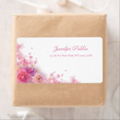 Waterverf Rozen Floral Modern Elegant Handschrift Etiket (Insitu)