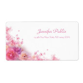 Waterverf Rozen Floral Modern Elegant Handschrift Etiket (Voorkant)