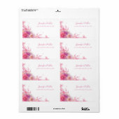 Waterverf Rozen Floral Modern Elegant Handschrift Etiket (Full Sheet)