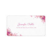 Waterverf Rozen Floral Modern Hand Script Adres Etiket (Voorkant)