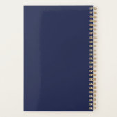 Waterverf Rozen Floral Navy Glitter Monogram Planner (Achterkant)