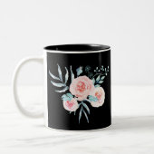 Waterverf rozen / Floral Tweekleurige Koffiemok (Links)