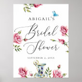 Waterverf rozen floreel welkom vrijgezellenfeest poster (Voorkant)