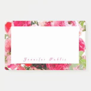 Waterverf Rozen Flowers Elegant Hand Script Name Post-it® Notes