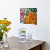 Waterverf Rozen Folie Afdrukken (Laag (Keuken))