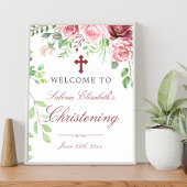 Waterverf Rozen Garden Christening Welkomstteken Poster