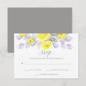 Waterverf Rozen | Geel Paarse en Grijs | RSVP (Voorkant / Achterkant)