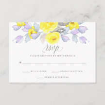 Waterverf Rozen | Geel Paarse en Grijs | RSVP