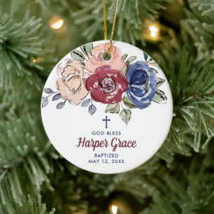 Waterverf Rozen Gepersonaliseerd meisje Keramisch Ornament