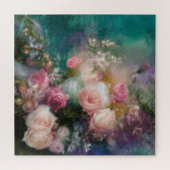 Waterverf Rozen geschilderd in alle kleuren Legpuzzel (Horizontaal)