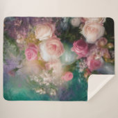 Waterverf Rozen geschilderd in alle kleuren Sherpa Deken (Voorkant (horizontaal))