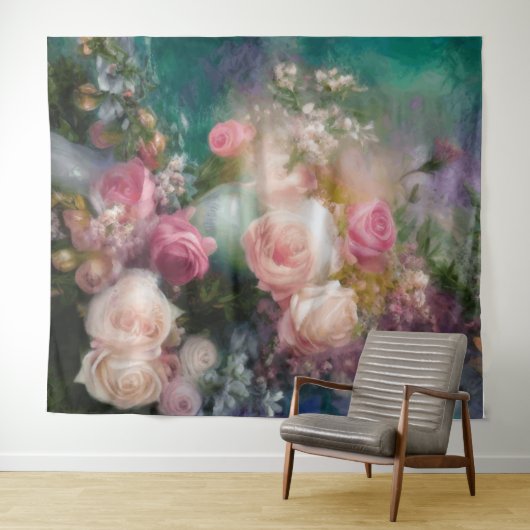  Waterverf Rozen geschilderd in alle kleuren Wandkleed (In Situ (horizontaal))