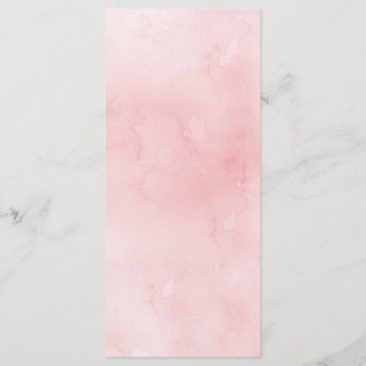 Waterverf Rozen Girl Baptism Custom Event Menu (Achterkant)