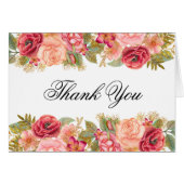 Waterverf Rozen & glitter Dank u opmerkingen (Voorkant Horizontaal)