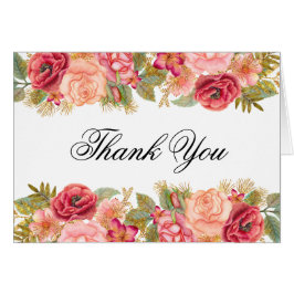 Waterverf Rozen & glitter Dank u opmerkingen