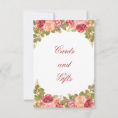 Waterverf Rozen Glitter Kaarten & Gifts Table Kaar (Voorkant)