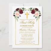 Waterverf Rozen Gold Burgundy First Community Kaart (Voorkant)