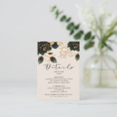 Waterverf Rozen Goud en Groen Details Informatiekaartje (Staand voorkant)