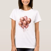 waterverf rozen gouden ballon t-shirt (Voorkant)