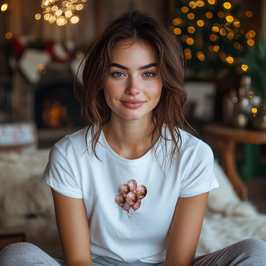 waterverf rozen gouden ballon t-shirt