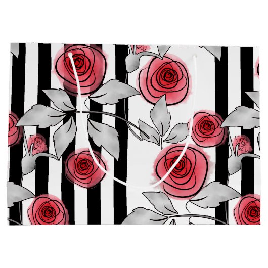 Waterverf rozen groot cadeauzakje (Achterkant)