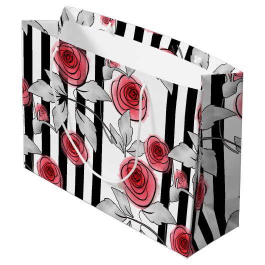 Waterverf rozen groot cadeauzakje (Achterkant Gekanteld)