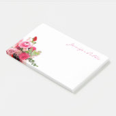 Waterverf Rozen Hand Script Elegant Art Sjabloon Post-it® Notes (Schuin)