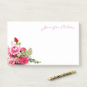 Waterverf Rozen Hand Script Elegant Art Sjabloon Post-it® Notes (Op bureau)