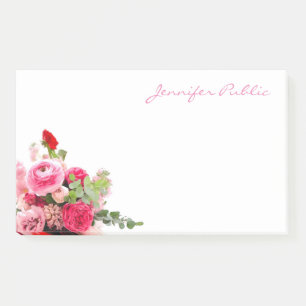 Waterverf Rozen Hand Script Elegant Art Sjabloon Post-it® Notes