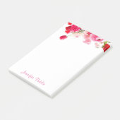 Waterverf Rozen Hand Script Naam Floral Sjabloon Post-it® Notes (Schuin)