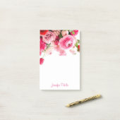 Waterverf Rozen Hand Script Naam Floral Sjabloon Post-it® Notes (Op bureau)