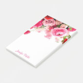 Waterverf Rozen Hand Script Naam Floral Sjabloon Post-it® Notes (Schuin)