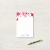 Waterverf Rozen Handgeschreven Script Name Floral Post-it® Notes (Op bureau)