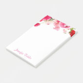 Waterverf Rozen Handgeschreven Script Name Floral Post-it® Notes (Schuin)