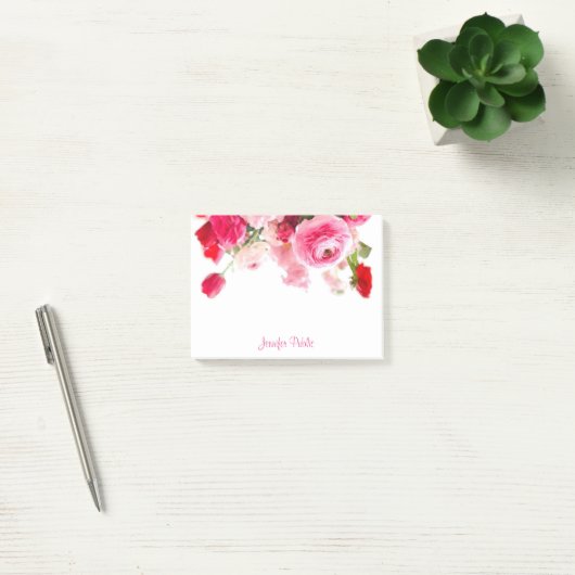 Waterverf Rozen Handgeschreven Script Name Floral Post-it® Notes (Kantoor)