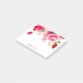 Waterverf Rozen Handgeschreven Script Name Floral Post-it® Notes (Schuin)