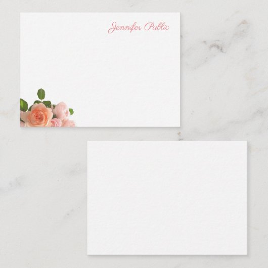 Waterverf Rozen Handgeschreven tekst Sjabloon Eleg (Voorkant / Achterkant)