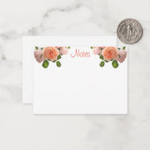 Waterverf Rozen Handschrift Sjabloon Floral (Voorkant / Achterkant in situ)