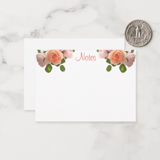 Waterverf Rozen Handschrift Sjabloon Floral (Voorkant / Achterkant in situ)