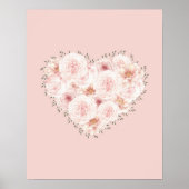 Waterverf Rozen Hart Poster (Voorkant)