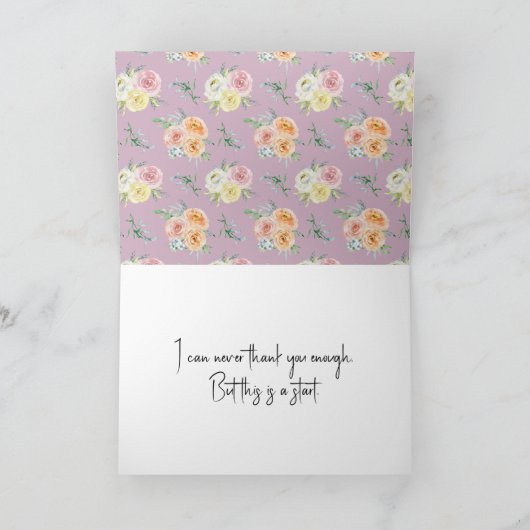 Waterverf Rozen Hartelijk dank Kaart (Binnen)