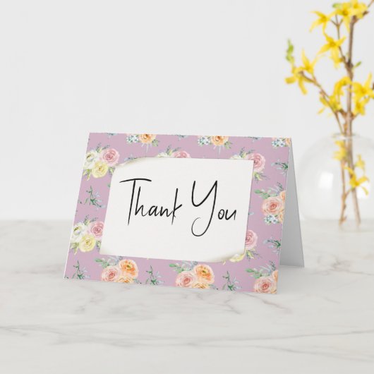 Waterverf Rozen Hartelijk dank Kaart (Gele Bloem)