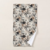 Waterverf Rozen in Beige, Zwart, Cream Bad Handdoek (Handdoek)