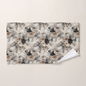 Waterverf Rozen in Beige, Zwart, Cream Bad Handdoek (Handdoek)